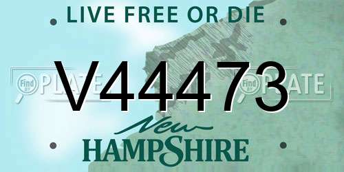 V44473 New Hampshire License Plate