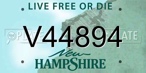 V44894 New Hampshire License Plate