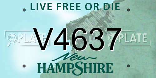 V4637 New Hampshire License Plate
