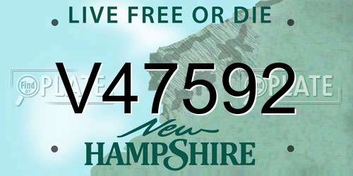 V47592 New Hampshire License Plate