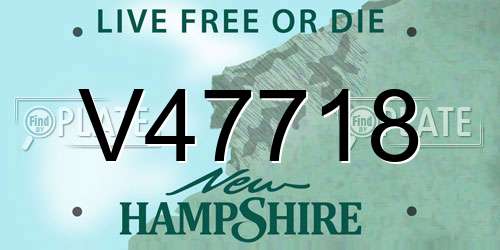 V47718 New Hampshire License Plate
