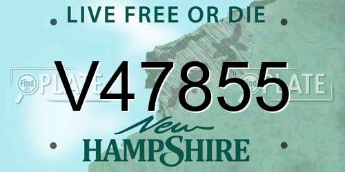 V47855 New Hampshire License Plate
