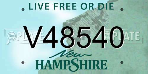 V48540 New Hampshire License Plate