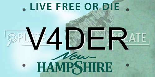 V4DER New Hampshire License Plate