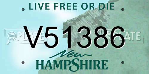 V51386 New Hampshire License Plate