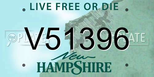 V51396 New Hampshire License Plate