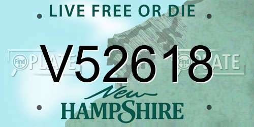 V52618 New Hampshire License Plate