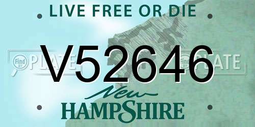 V52646 New Hampshire License Plate
