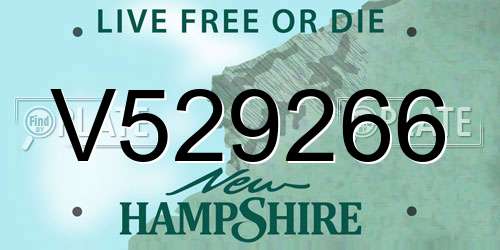 V529266 New Hampshire License Plate