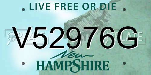 V52976G New Hampshire License Plate