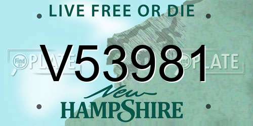 V53981 New Hampshire License Plate