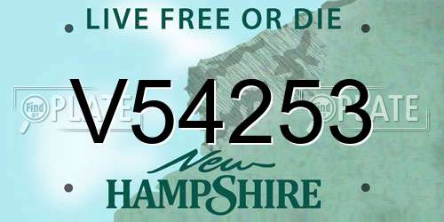 V54253 New Hampshire License Plate