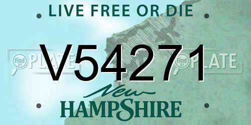 V54271 New Hampshire License Plate