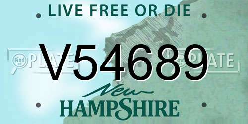 V54689 New Hampshire License Plate