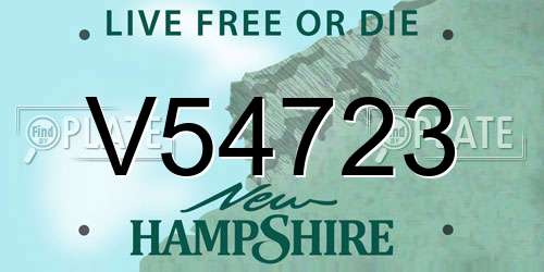 V54723 New Hampshire License Plate