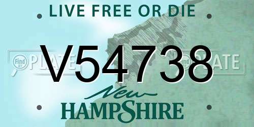 V54738 New Hampshire License Plate
