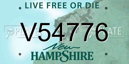 V54776 New Hampshire License Plate