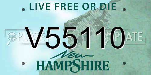 V55110 New Hampshire License Plate