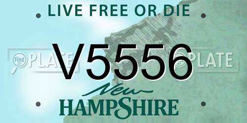 V5556 New Hampshire License Plate