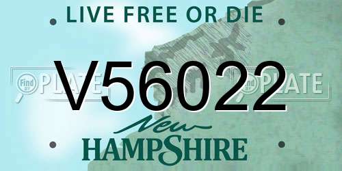 V56022 New Hampshire License Plate