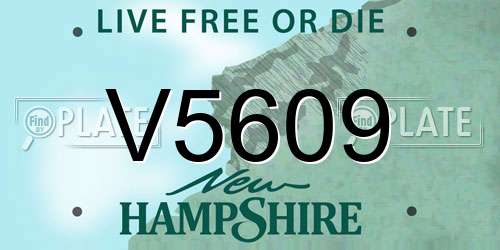 V5609 New Hampshire License Plate