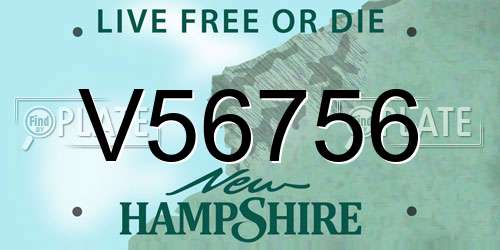 V56756 New Hampshire License Plate