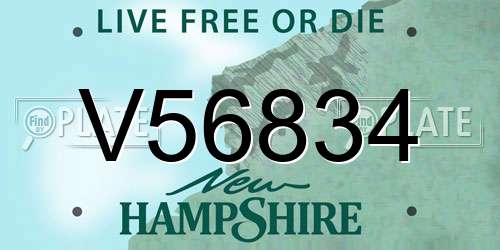 V56834 New Hampshire License Plate