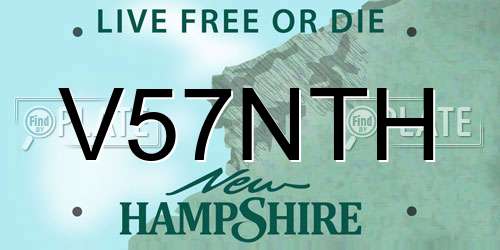 V57NTH New Hampshire License Plate