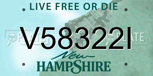 V58322I New Hampshire License Plate
