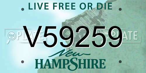 V59259 New Hampshire License Plate