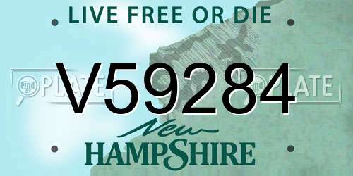 V59284 New Hampshire License Plate
