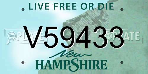 V59433 New Hampshire License Plate