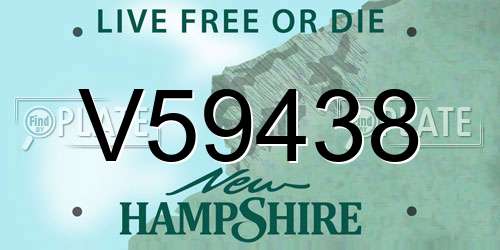 V59438 New Hampshire License Plate
