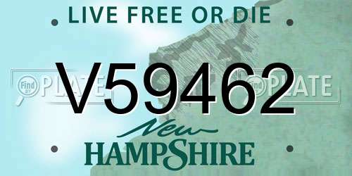 V59462 New Hampshire License Plate