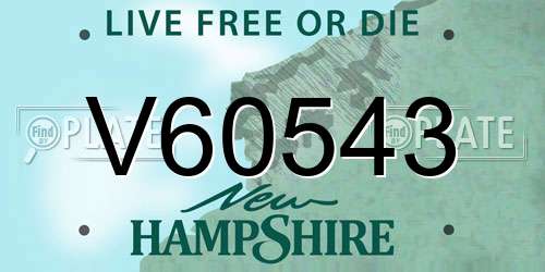 V60543 New Hampshire License Plate