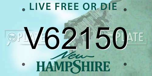 V62150 New Hampshire License Plate