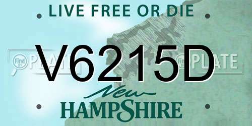 V6215D New Hampshire License Plate