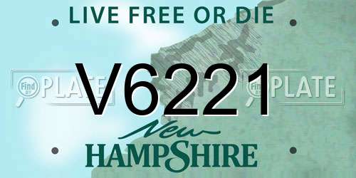 V6221 New Hampshire License Plate