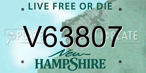V63807 New Hampshire License Plate