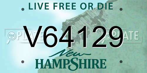 V64129 New Hampshire License Plate