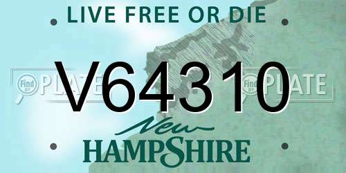 V64310 New Hampshire License Plate