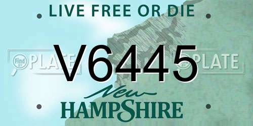 V6445 New Hampshire License Plate