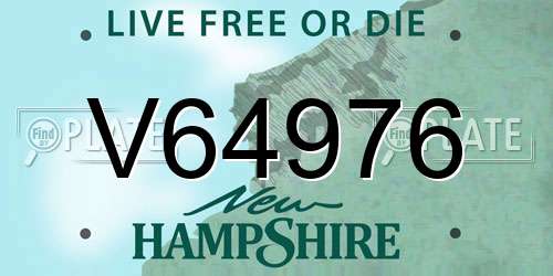 V64976 New Hampshire License Plate