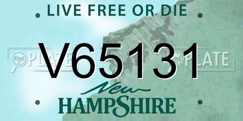 V65131 New Hampshire License Plate