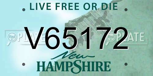 V65172 New Hampshire License Plate