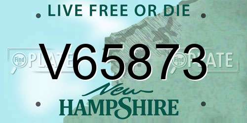 V65873 New Hampshire License Plate