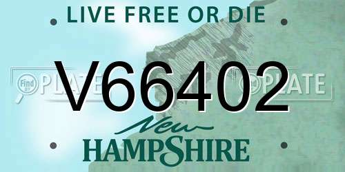 V66402 New Hampshire License Plate