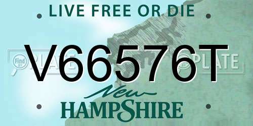 V66576T New Hampshire License Plate