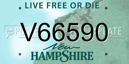 V66590 New Hampshire License Plate