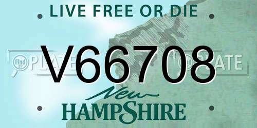 V66708 New Hampshire License Plate